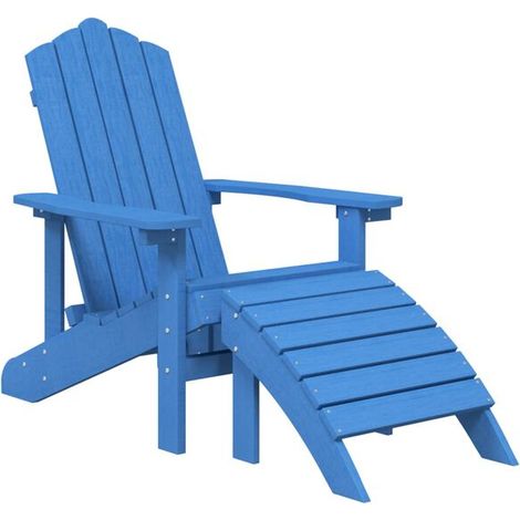 Chaise de jardin Adirondack avec repose-pieds, polyéthylène haute densité bleu marine (1/5)