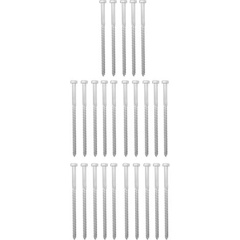 Vis à bois hexagonale autoforeuse en acier inoxydable 304, boulon à filetage partiel M8x150mm, tire-fond pour bois (1/5)