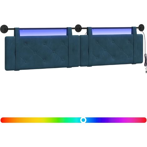 Maison Exclusive - Tête de lit suspendue Avec lumière LED Bleu Velours (1/5)