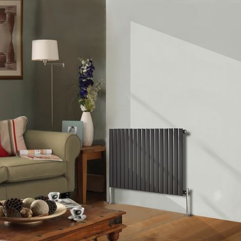 NRG Designer Radiator Oval Column Central Heating Anthracite Rads Horizontal 600x1003mm Single (1/5)