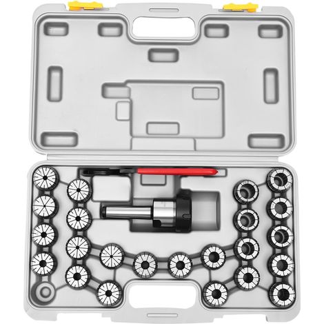23tlg Spannzangenfutter Set MK3 M12 Hochpräzise Spannzangenset Werkzeugsatz ER40 Präzisions-Federzangen Set Spannzangensatz Ø4-26 mm