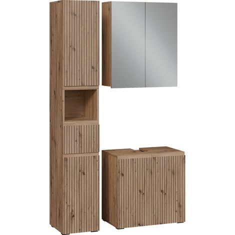 Juego de muebles de baño de 3 piezas Takumi, Artesano, 3 partes, Vicco (1/5)