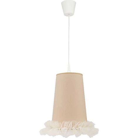 Pendelleuchte E27 Beige Weiß Hängelampe