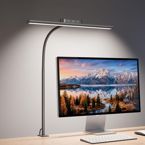 Lampe de Bureau Pince 11W 5 Modes Couleur 5 Luminosité Gris (1/5)