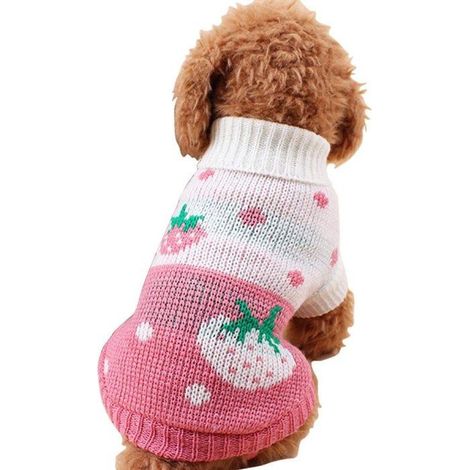 Manteau pour chien - Pull pour chien - Pull classique à col roulé en maille pour chien - Vêtements d'hiver chauds pour chien - Joli (1/4)
