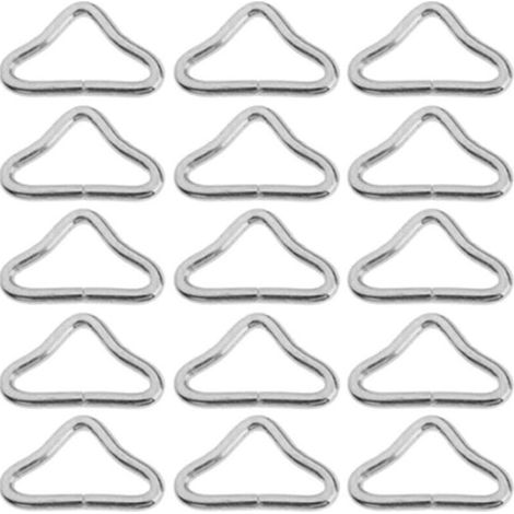 20 Pièces Haute Résistance Boucle Triangle Trampoline Métal Bague Triangulaire Boucle Anneau de Tapis de Trampoline Accessoires de Trampolines Pièces de Rechange pour Trampolines,20pcs (1/4)