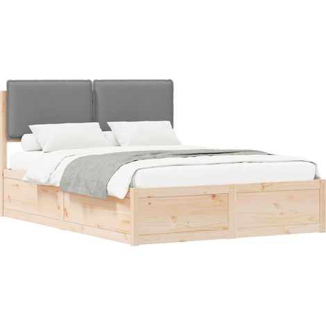 Maison Exclusive - Estructura de Cama con Cabecera Tapizada Gris