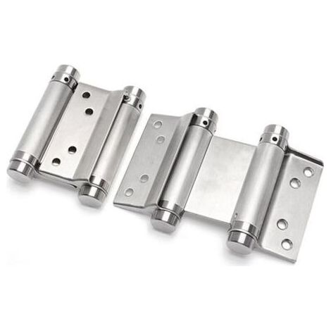 2 pcs charnière paumelle portes va-et-vient ressort double action acier inoxydable saloon western, 75 mm (Charge Jusqu'à 15kg) (1/5)