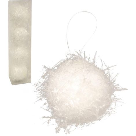 Set di 4 palle di neve bianche e soffici (1/3)