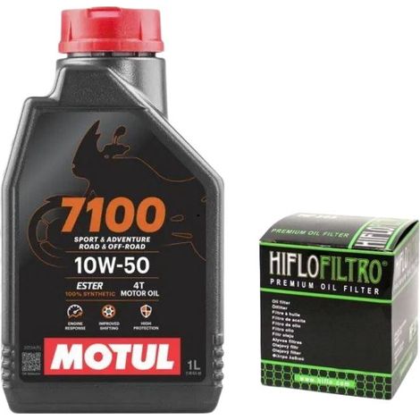 Aceite MOTUL 7100 10W50 1L + Filtro HIFLO HF652 Ktm Excf Sxf 250 450 HUsq Fe Fc (1/3)