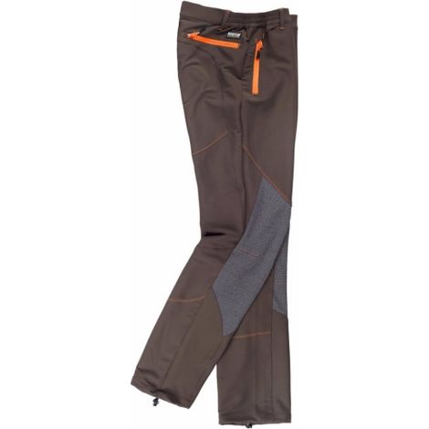 Pantalón elástico combinado con tejido Ripstop WORKTEAM S9855 Sport 3XL Marrón+Negro
