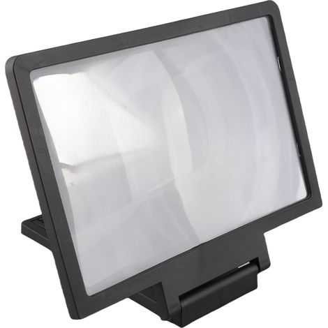 Support amplificateur écran 3D pliable pour téléphone portable universel, agrandisseur lecture HD, protection yeux anti-UV, 165x105mm, silicone acrylique ABS, noir blanc, 80g, 1 pièce (1/5)