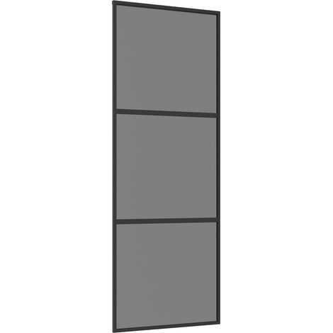 Porta scorrevole 76 x 205 cm Vetro Temperato e Alluminio vidaXL