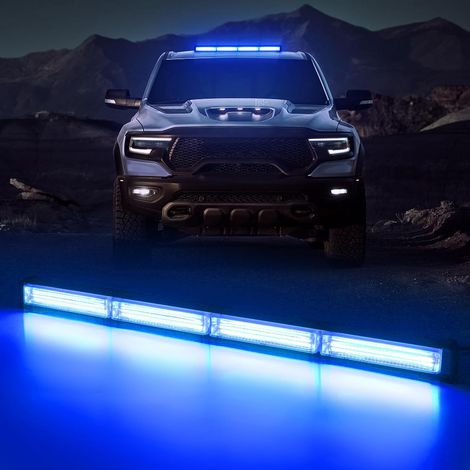 58 cm große, 40 W starke, blaue LED-Rundumleuchte, 12 V/24 V LED-Warnleuchte und 3 Meter langes Kabel, 14 Blinkmodi