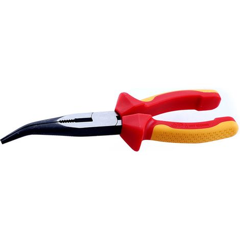 8-Zoll-Spitzzange mit gebogener Spitze, 1000V-Hochdruckisolierung, multifunktional, abgeschrägt, lange Spitze