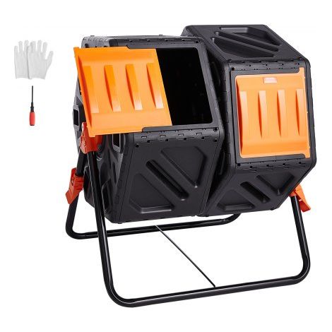 Composteur de Jardin Rotatif 140 L Double Chambre Bac à Compost (1/5)