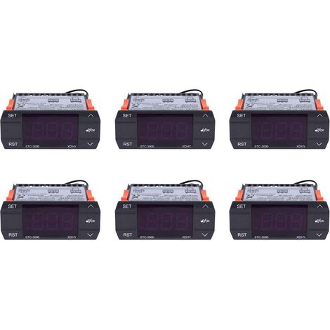 6X STC-3000 110V-220V 30A Press Thermostat de ContrôLeur de TempéRature NuméRique avec Outil de ContrôLe de Capteur (1/4)