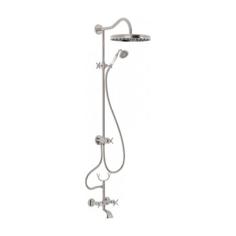 Kit mélangeur bain‑douche Acier avec Douche fixe diam. 31cm TRES-CLASIC COLOR - TRES 24217602AC (1/2)