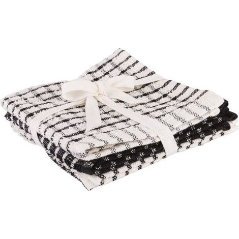 Lote de 3 paños de limpieza 30 x 30 cm negro chambray - Stoff - Cómodo y a la moda