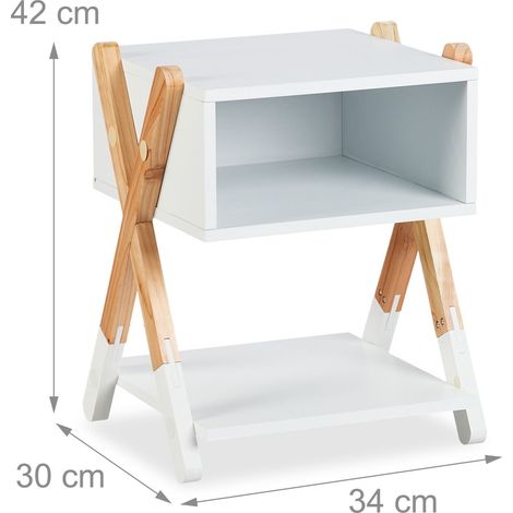 Pragmatico comodino per bambini portaoggetti giocattoli 42 x 34 x 30 cm in MDF bianco 130016873