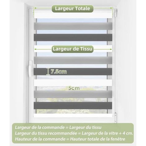 Store Enrouleur Jour Nuit - Polyester - 45 x 120 Cm - Sans Perçage - 1 Piece (1/5)