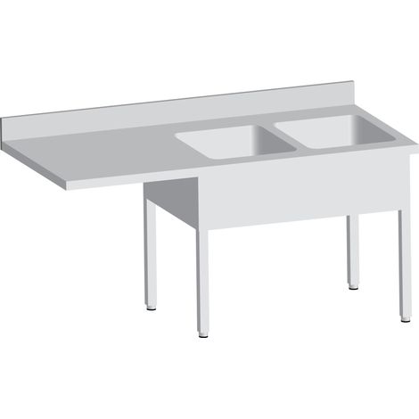 Plonge Inox avec 2 Bacs de 400X500X300 MM - L2G - SPLV167-2BD