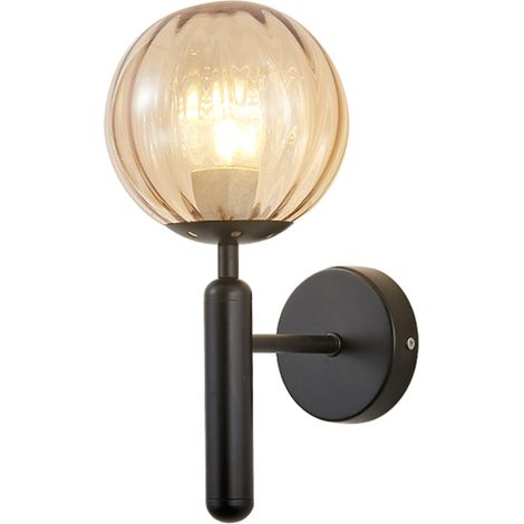 Applique murale globe en verre moderne, lampe d'intérieur (ampoule non incluse)