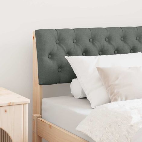 Gepolstertes Kopfteil Dunkelgrau 90 cm Massives Kiefernholz