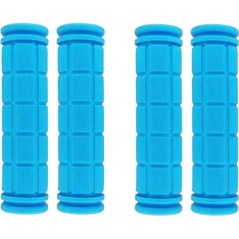 Fahrradgriffe rutschfest weich Gummi 2 Paar für MTB BMX Laufrad Scooter Hellblau (1/5)