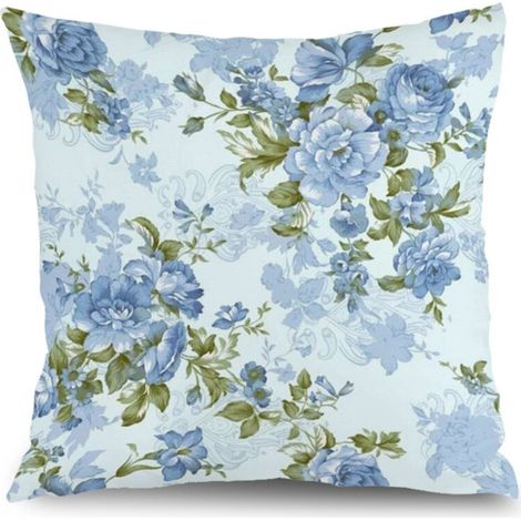 Housse de coussin fleurs décoratives, décoration salon maison,45×45cm (1/5)