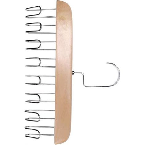 Porte-casquettes multifonctionnel sans perçage, avec 8 crochets, en bois et acier inoxydable, kaki, idéal pour les dortoirs étudiants. (1/5)