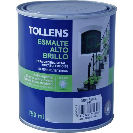 Tollens Esmalte alto brillo al agua Gris perla 750 Ml