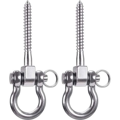 2 Pièces 700KG Capacité 304 Acier Inoxydable Crochet De Plafond, Suspension Trainer Kit de Suspension pour Chaise accrochante, Lampe accrochante, hamac, Sac de Boxe, entraîneur de Bride (1/4)
