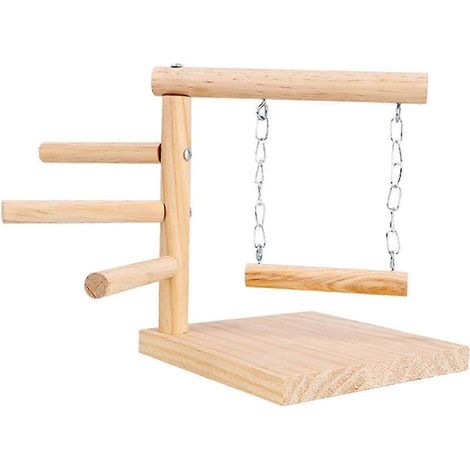 Perchoir pour perroquet, cage, perchoir, accessoires, centre d'activités, aire de jeux pour oiseaux, support pour perruches et calopsittes-Crude Wood