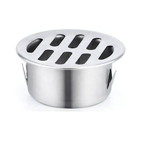 Grille de Sol Ronde en Acier Inoxydable 50mm – Siphon Anti-Encrassement pour Balcon, Cour, Toit, Terrasse et Jardin Extérieur (1/5)