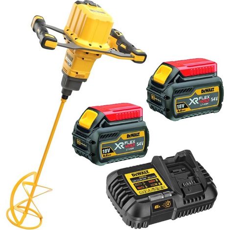 Dewalt DCD240T2 54V Li-ion Brushless Cordless XR Flexvolt Paddle Mixer - 2 x 6ah (1/4)
