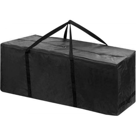 Coffre de rangement robuste noir 116x47x51cm, boîte de stockage extérieure résistante aux intempéries, malle imperméable pour jardin, garage et balcon, grand volume 280L (1/2)
