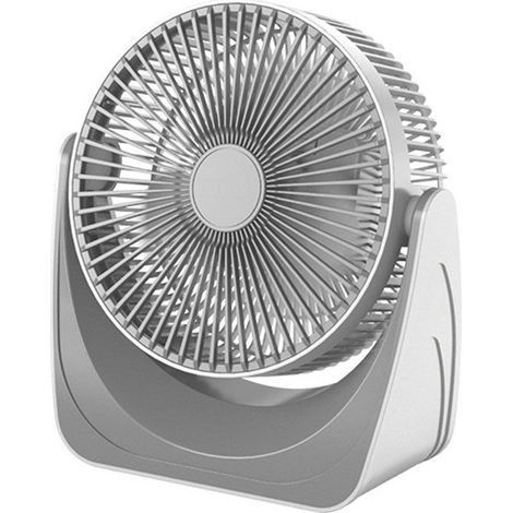 Ventilador de escritorio portátil blanco，funcionamiento silencioso，3 velocidades，ángulo de inclinación ajustable de 90°，blanco，20 x 8,5 x 21,5 cm (1/4)