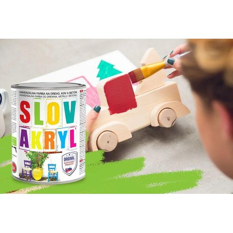 Matte Acrylfarbe für Holz, Metall und Beton, wasserbasiert, deckend, Slovakryl SLOVLAK GREEN: 0,75 l