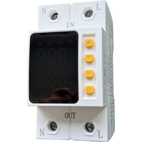 Intelligent Automatic Reclose Circuit Protector - 2P 63A Monitoring Circuit Breaker with Digital Display, Surge Protection and Programmable Timer for Home/Business