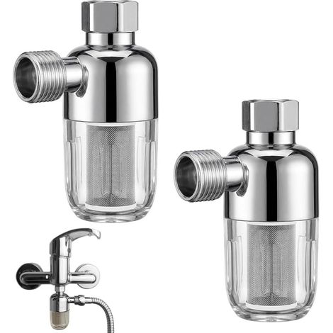 2 Pièces Douche Anti Calcaire, Filtre Universel à Haut Rendement pour Eau Calcaire, Élimine le Chlore, Métaux Lourds et Odeurs, Améliore la Peau et Adoucit les Cheveux (1/5)