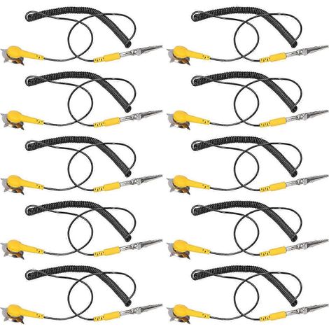 10Pcs Câble de Mise à la Terre 1,8m Protection Électronique Antistatique Fil de Masse Réduit les Dommages Composants (1/5)