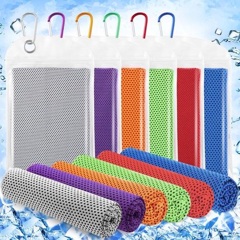 Asciugamani sportivi, confezione da 6, asciugamani rinfrescanti in microfibra, 100x30 cm (1/5)
