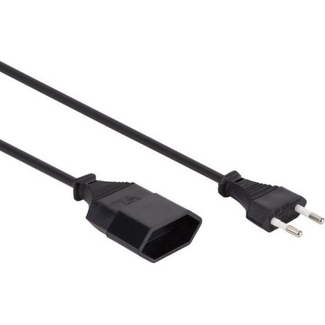 Cavo di alimentazione nero Cee 7/16 spina Euro+ C7 L1 8 m H03vvh2-f 2g0,75 mm²
