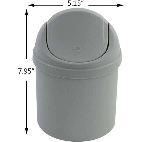 pair Poubelle à couvercle basculant économique mini poubelle de bureau mode créative poubelle de bureau seau mini shake couvercle petite poubelle avec couvercle en plastique salon salle de bain (1/3)