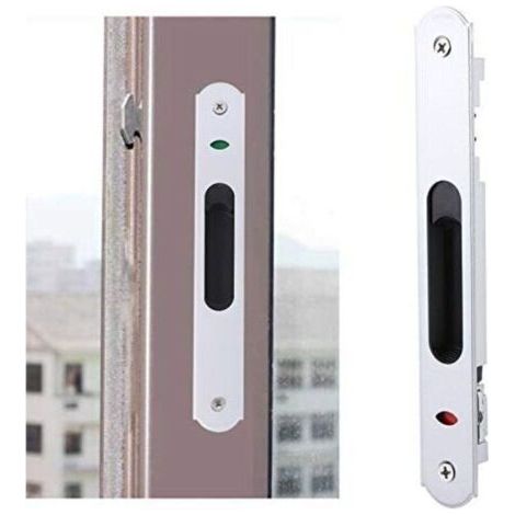 Serrure de Porte Coulissante - Raccords de Matériel de Verrouillage Simple de Fenêtre de Porte Coulissante en Verre Moderne pour La Sécurité à La Maison