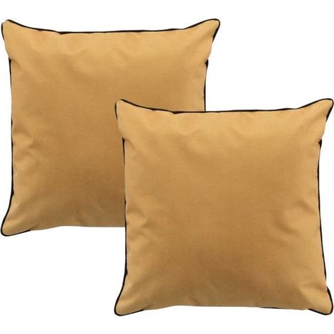 Coussin de canapé - 2 pièces marron - 40 x 40 cm avec coussin (1/4)