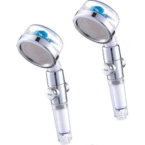 Pack de douche double Eco-Tornado Blue avec économie d'eau et surpression, douchette rotative à 360°, fonction anticalcaire - AquaForge (1/5)