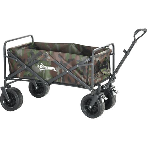 95L Collapsible Steel Garden Cart with Handle - Multi-Color Outdoor Utility Trolley for Easy Transport (1/5)
