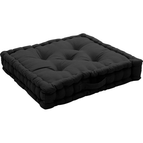 Coussin de Sol Uni "Panama" 50x50cm Anthracite